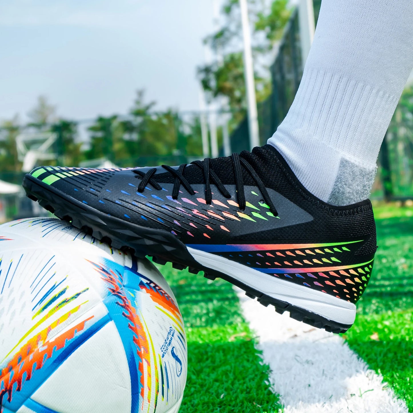 Mavi ve siyah Erkek futbol kramponları