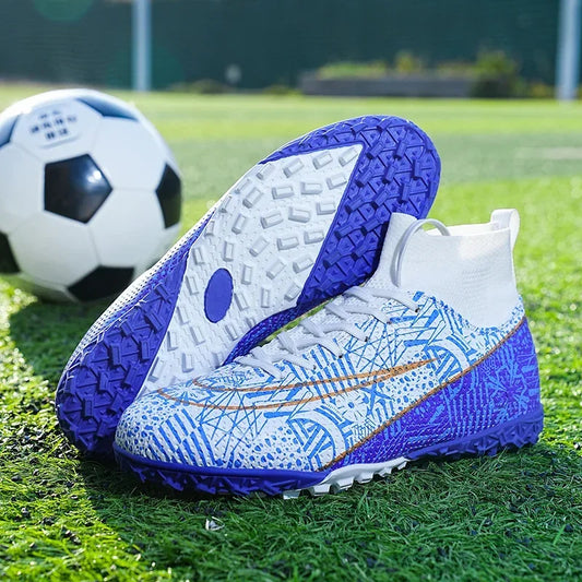 Beyaz siyah ve mavi Erkek futbol kramponu